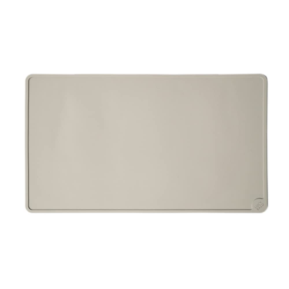 LucyBalu® Square Tapis de gamelle rectangulaire XL en Silicone I Taupe