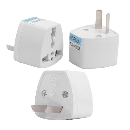 Image of Hi-Plasst India to Australia Plug Adapter | Pack of 3 | Universal Travel Adapter Type-I (3-Pin) | Socket Converter for China, NZ, Argentina, Fiji | Australian Adapter for Phones, Laptops