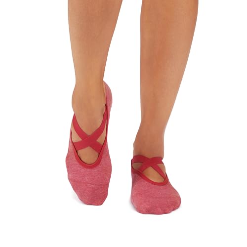 Image of TAVI Chloe Pilates Socks with Grips for Women | Non-Slip Grip Socks for Women, Patented Grip Sole Design, Soft Organic Cotton, Arch Support, Use for Yoga, Barre, Lagree