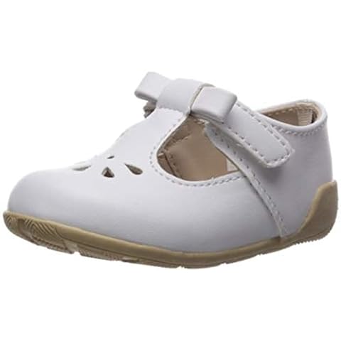 Baby Deer Girls' Mary Jane T Strap Flat, White, 5 Child US Toddler Cover
