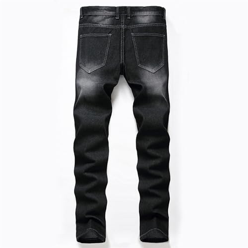 Mens Skinny Jeans Distressed Slim Fit Jeans Trendy Straight Leg Stacked Denim Pants with Pockets2