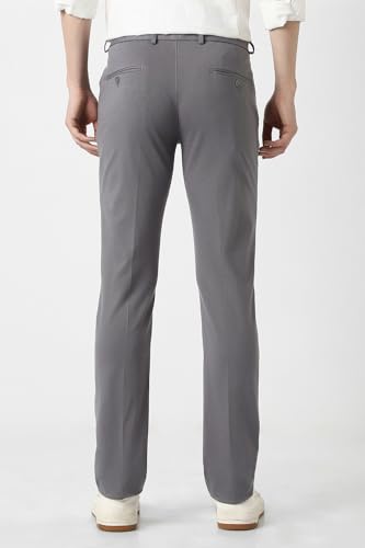 Image of Peter England Men's Slim Fit Mid Rise Formal Stretchable Knit Super Trouser | Comfort Lycra | 360-Degree Stretch
