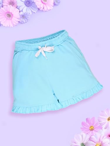 Image of KiddoPanti Girls 100% Cotton Bottom Hem Frill Hot Shorts