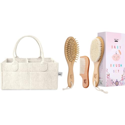 Image of Mr. Pen- Baby Diaper Caddy Organizer and Baby Brush and Comb Set