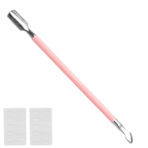 TNSLAND Spingi Cuticole Rosa in Acciaio Inox 12.7cm Doppia Testa Professionale per Rimozione Cuticole, Pulizia Unghie, Kit Manicure Pedicure Rosa Strumento Nail Art Ergonomico Regalo Donna