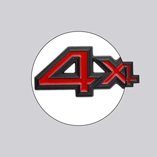 Image of 2 Pcs 3D 4X4 Emblem Badge car NameplateSide Fender Rear Trunk Compatible with 1500 2500 3500 Off-Road Vehicle /SUV /Pickup (Black red)