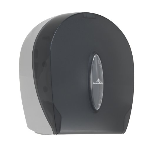 Georgia-Pacific Single-Roll Jumbo Toilet Paper Dispenser by GP PRO (Georgia-Pacific), Translucent Smoke, 59009, 10.610' W x 5.390' D x 11.290' H