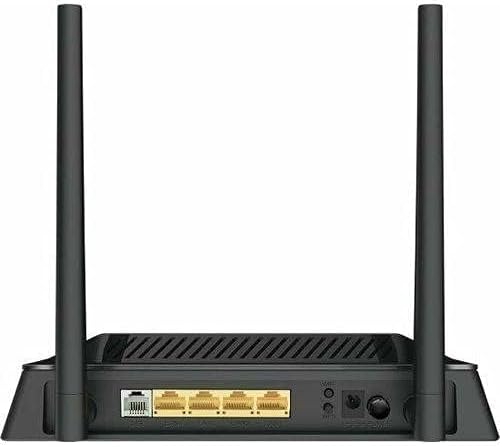 പിൻഭാഗം view of D-Link DSL-224 Router with ports