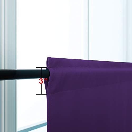 Image of KOUFALL Purple Curtains for for Bedroom Kitchen,Blackout Short Black Out Curtains 36 Inch Long