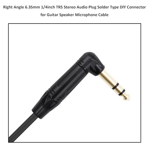 Conector de Audio Estéreo TRS 6.35mm Ángulo Recto 2 Piezas miniatura 3