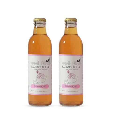Image of KAALI BILLI Kombucha Indian Rose, Pack of 2 | Fermented Tea, All Natural, Gut Healthy Drink | 2 x 250ml | Vegan, Preservative free, Low calorie, Low sugar