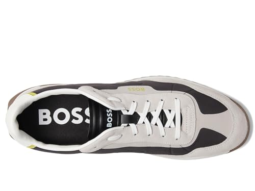 Image of BOSS Men's Zayn Low Profile Suede Leather Two Tone Sneaker
