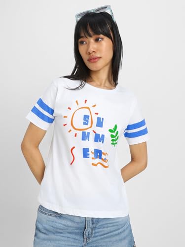 Image of JUNEBERRY 100% Pure Cotton Front Summer Printed Regular Fit Half Sleeve for Women & Girls (Sizes: S to 2XL)