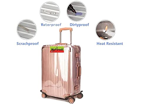 Image of Waterproof & Dust Proof PVC Suitcase & Trolley Bag Cover with Zip, Transparent (Hard Luggage, 61 CM)
