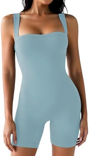 Sunzel Athletic Romper for Women Workout Tank Top Bodysuit One Piece Buttery Soft Jumpsuit Scrunch Shorts Yoga Gym Outfit