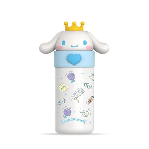 TAPIT Kids Water Bottle Insulated Stainless Steel Reusable Tumbler for Toddlers Boys Girls Cartoon Vacuum Thermos Cup Womens Water Bottles for Hot or Cold Drinks Travel School Home (A03-Cinnamoroll)