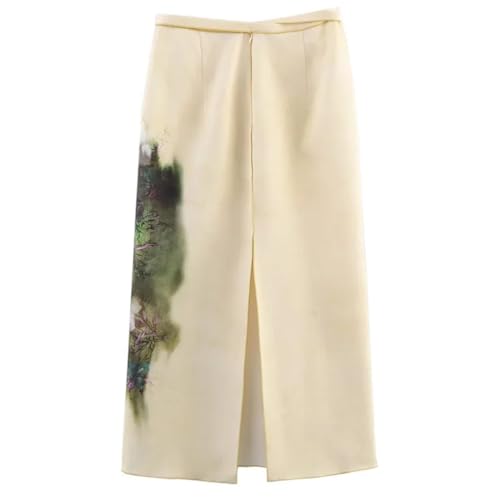 Women's Solid Color Casual Tie-Dye Printed Straight Bohemian Midi Skirt2