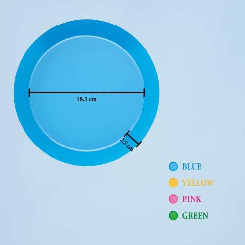ActivoTex Herbruikbare kunststof borden (6 stuks), herbruikbaar servies van hard plastic, diepe picknickborden, magnetronbestendig, voor kinderen en volwassenen, kleurrijk servies (levendig) - Image 5