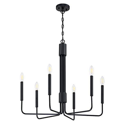 Leading Lighting 6-Light Rustic Industrial Rod 26" Chandeliers Lighting Fixtures Black Finish Candle Hanging Chandeliers for Hallway,Living Room,Foyer,Bedroom,Office,Bar,Kitchen Island Leading Lighting 6-Light Rustic Industrial Rod 26" Chandeliers Lighting Fixtures Black Finish Candle Hanging Chandeliers for Hallway,Living Room,Foyer,Bedroom,Office,Bar,Kitchen Island