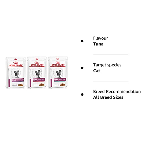 Royal-Canin-Feline-Renal-Mix-of-6x-Tuna-6x-Chicken-6x-Beef-Cat-Food-each-85gram-Pack-of-18