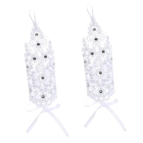 NOLITOY Little Girls Dance Gloves Red Lace Fingerless Gloves Flower Girl Wedding Accessory