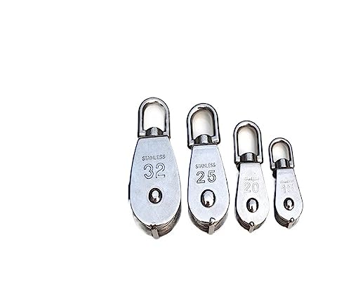1 PCS M15/M20/M32M/25/M50/M75 Single Swivel 304 Stainless Steel Double Sheave Wire Rope Pulley Block Chain Traction Wheel(M15)