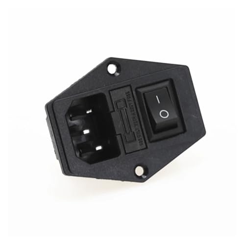 POWTAXBJGD 1Pcs AC-01A Power Rocker Switch 3 Pin 320 C14 Inlet Power Sockets Switch Connector Plug 10A 250V(2)