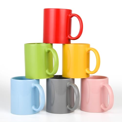 BYCNZB 12oz coffee mug set of 6 Coffee Mugs for Coffee, Tea, Cocoa, Milk（ Multiple color）
