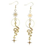 VALICLUD Pendientes de Serpiente Dorados Bohemios para Chica Aretes de Chic con Diseño Único Joyería Elegante para Uso Diario y Ocasiones Especiales