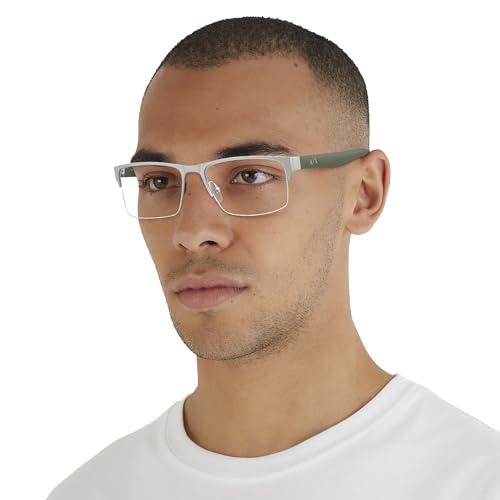 Image of Armani Exchange mens Ax1068 Rectangular Prescription Eyewear Frames