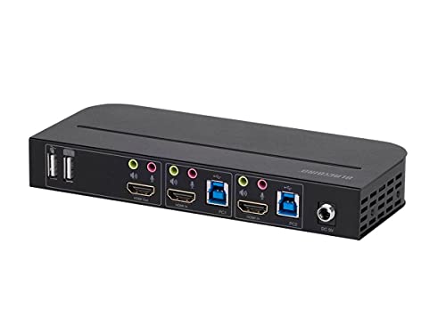 Image of Monoprice 4K HDMI 2.0 and USB 3.0 2x1 KVM Switch - 4K@60Hz, 18 Gbps, HDR, YCbCr 4:4:4, HDCP 2.2, HDMI 2.0, Share 2 Computers with 1 Keyboard Mouse, Monitor, Printer, Black - Blackbird Series