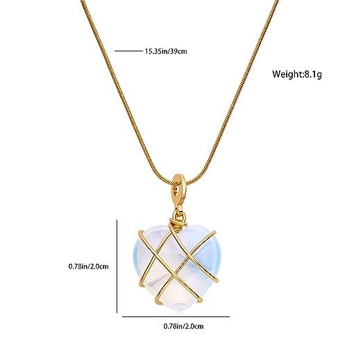Medsor Heart Opal Pendant Women Stainless Steel Friendship Necklaces thumb #4