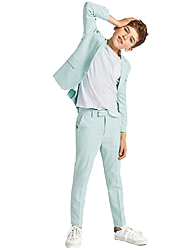 Costume garçon deux pièces chic rouge vert avec veste à un bouton pour Noël
