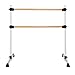 VEVOR Ballet Barre, 4 Ft Double Beechwood Barre Bar for Home, Freestanding Portable Ballet Stretching Dance Bars, Height Adjustable Anti-Wobble Fitness Gym Equipment, for Pilates Balance Workout