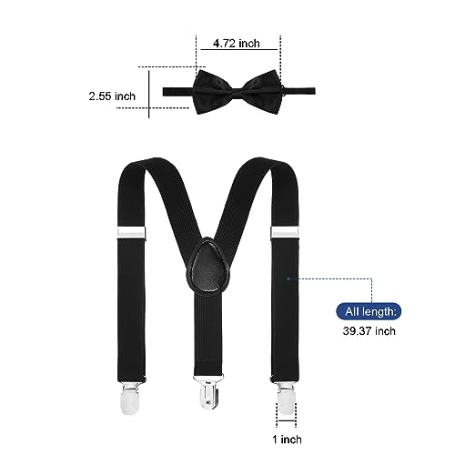 Image of Haysandy 6 Set Men Suspender and Bow Tie Set Bulk Pack Y Back Y Shape Adjustable Elastic Suspender for Adult Women