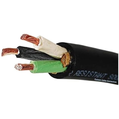 Custom Cable Connection 14/3 SOOW 14 AWG 3 Conductor 600 Volt Portable Power Cable - 50 Foot Cover