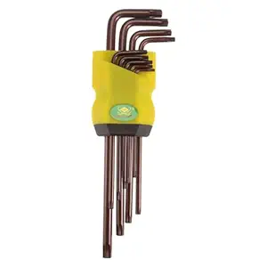 HARFINGTON Torx Hex Key Wrench Set, T10, T15, T20, T25, T27, T30, T40, T45, T50 S2 Steel Star Long Arm Wrench L-Shape Wrench for Home Maintenance DIY