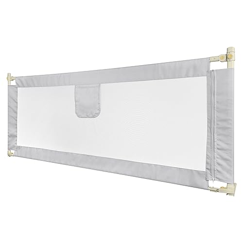HUOLE Protezione per il letto dei bambini, 150/180/200cm estremamente sicura e regolabile in altezza, protegge dalla caduta, per i letti di bambini e genitori-1,8 m-grigio scuro