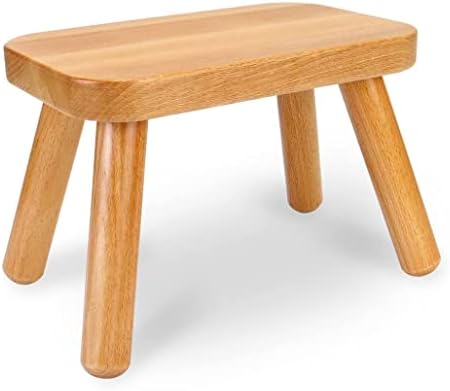 KVIPY Wood Stool Step, Solid Hard Seat Stool with Non-Slip Feet, 8 Inch Doorway Shoe Changing Stool for Bathroom, Living Room, Bedroom, Laundry Room, Garden