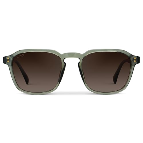 Image of WearMe Pro Men's Polarized Square Sunglasses - Wide Fit, Retro Style, UV400, Lightweight Frame for Driving & Daily Wear