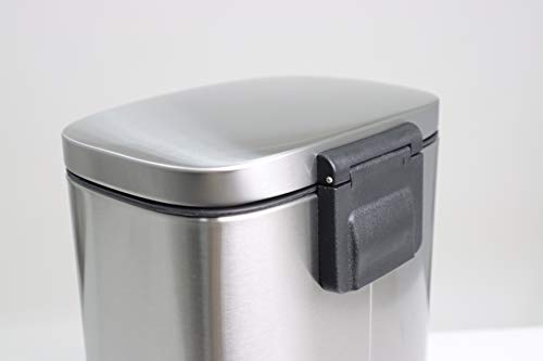 Caneca de basura rectangular Eviva 1.3 galones acero miniatura 6