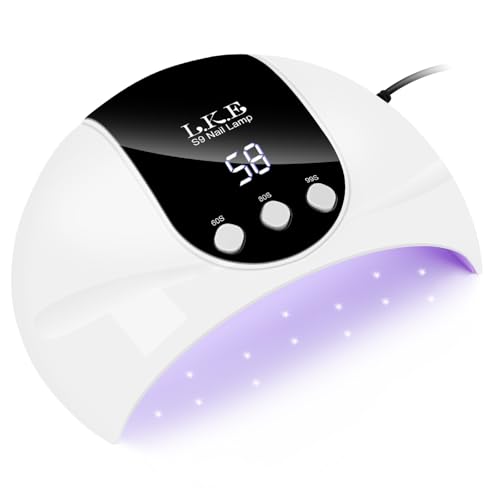 UV Lampe für Gelnägel,54W UV Lampe Nägel mit 3 Timer, LCD Display, Auto Sensor,Premium UV Lampe für Alle UV Gel Nagellack, Ideal für Anfänger und Profis, Perfektes Festivalgeschenk