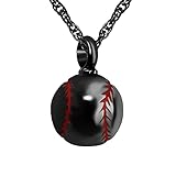 abooxiu Baseball Urn Necklace for Ash Stainless Steel Cremation Jewelry Memorial Pendant Keepsake...