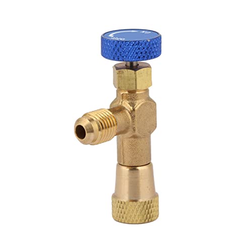 Válvula de control KIMISS de 1/4" para manguera de carga de refrigerante R22, herramienta para reparación de líneas de aire acondicionado miniatura 4