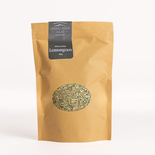 Image of Himalayan Haat Lemongrass - Farm-Fresh Caffeine-Free Herbal Tea | Rich in Vitamin C & Antioxidants | Boosts Metabolism & Fights Cold & Flu | 80g