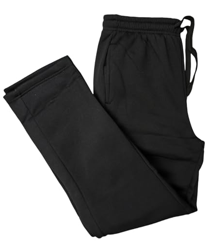 Midweight Fleece Sweatpants for Men with Pockets Active Gym Athletic Drawstring Baggy Loose Sweat Pants Open Bottom3