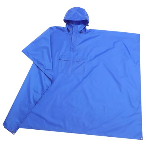 FOMIYES Cortaviento Poncho Portátil Azul para Adultos de Multifuncional para Senderismo Escalada y Camping con Capucha y Cobertura para Mochila