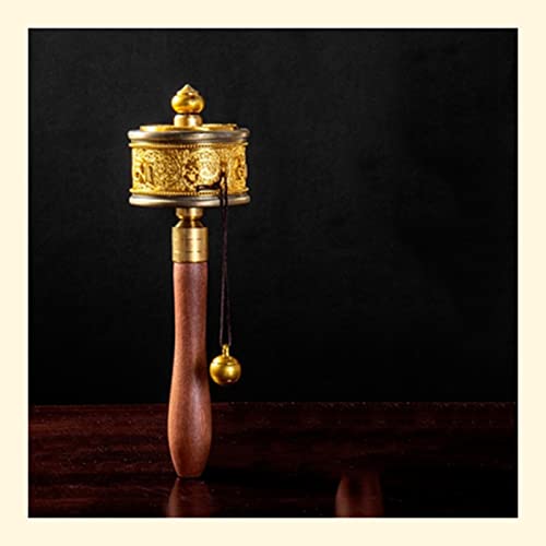 Rueda de oración de mano,Rueda de oración tibetana,Rueda de oración tibetana de latón Adoraci...