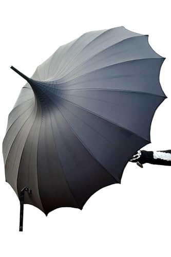 VampireFreaks Batwing Pagoda Umbrella (Midnight Black) Wednesday Gothic Fancy