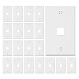 VCE 1 Port Keystone Wall Plate UL Listed (20-Pack), Single Gang Wall Plates for RJ45 Keystone Coupler and Modular Jack Inserts, White